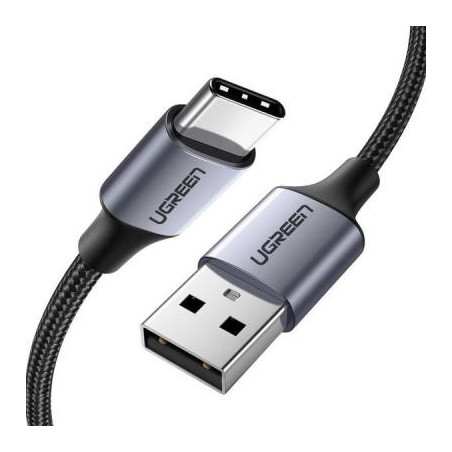 Дата кабель USB 2.0 AM to USB-C 2.0m US288 Aluminum Braid Black Ugreen (60128)