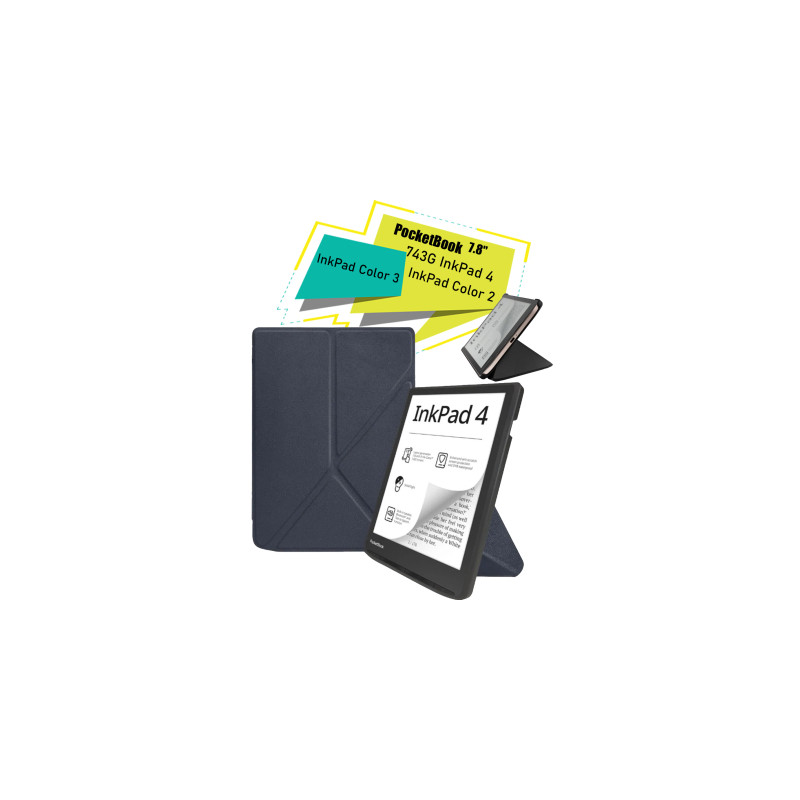 Чохол до електронної книги BeCover Ultra Slim Origami PocketBook 743G InkPad 4/InkPad Color 2/InkPad Color 3 (7.8") Deep Blue (7