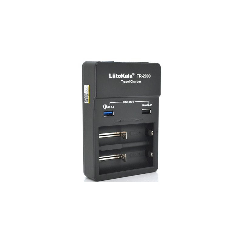 Зарядний пристрій для акумуляторів Liitokala 2 Slots, USB1/QC/3.0, USB2/2.4A, NiMHC(R14)/SC/AA/AAA/17670, Li-ion10440...26650 (L