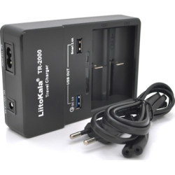 Зарядний пристрій для акумуляторів Liitokala 2 Slots, USB1/QC/3.0, USB2/2.4A, NiMHC(R14)/SC/AA/AAA/17670, Li-ion10440...26650 (L