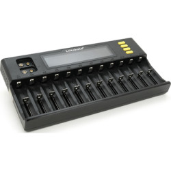 Зарядний пристрій для акумуляторів Liitokala 12 Slots+2, Ni-Mh/Li-ion/LiFePo4/Крона, LED+LCD (Lii-S12)