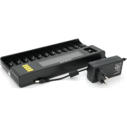 Зарядний пристрій для акумуляторів Liitokala 12 Slots+2, Ni-Mh/Li-ion/LiFePo4/Крона, LED+LCD (Lii-S12)