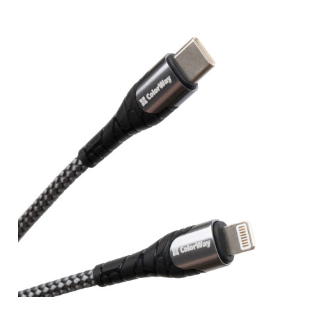Дата кабель USB-C to Lightning 1.0m ColorWay (CW-CBPDCL033-GR)