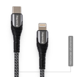 Дата кабель USB-C to Lightning 1.0m ColorWay (CW-CBPDCL033-GR)