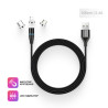 Дата кабель USB 2.0 AM to Lightning + Micro 5P + USB-C 1.0m Magnetic ColorWay (CW-CBUU038-BK)