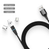 Дата кабель USB 2.0 AM to Lightning + Micro 5P + USB-C 1.0m Magnetic ColorWay (CW-CBUU038-BK)