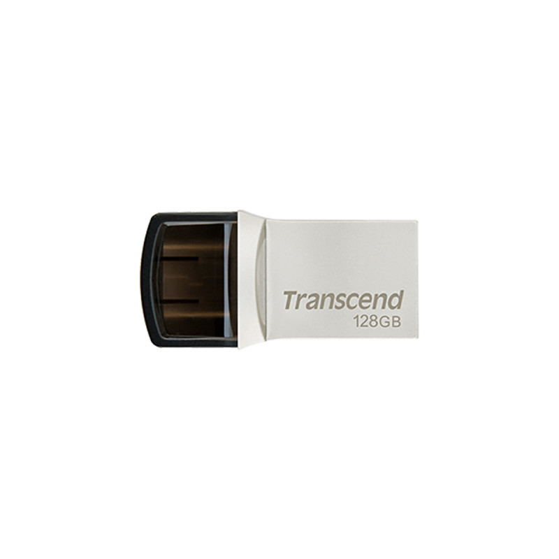 USB флеш накопичувач Transcend 128GB JetFlash 890 Silver USB 3.1/Type-C (TS128GJF890S)