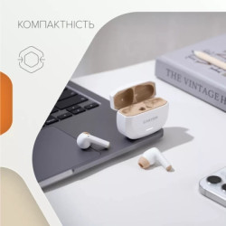 Навушники Canyon Hexagon 7 TWS ANC+ENC Wireless Charge White/Beige (CNS-TWS7WB)