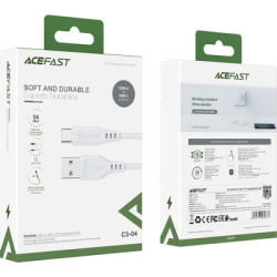 Дата кабель USB 2.0 AM to USB-C 1.2m 3.0A TPE White Acefast (6974316280873)