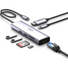 Концентратор Ugreen USB3.1 Type-C to HDMI/USB 3.0x2/RJ45/SD/TF/PD 100W CM512 (60515)