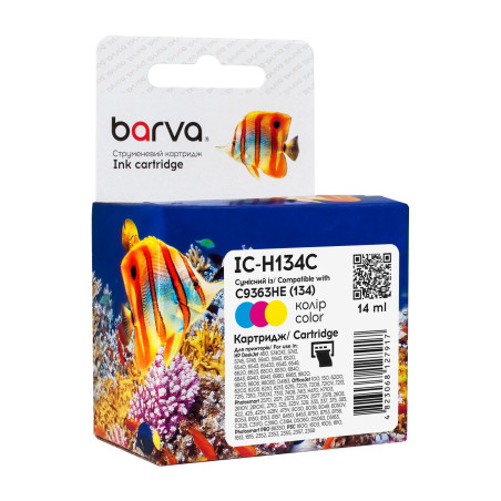 Картридж Barva HP 134 (C9363HE) 560c, Color (IC-H134C)