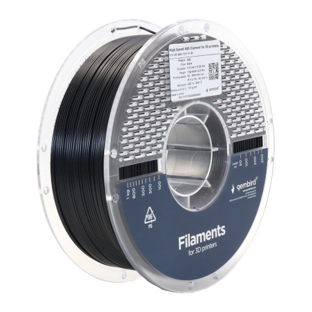 Пластик для 3D-принтера Gembird ABS High Speed, 1.75 мм, 1kg, black (3DP-ABS1.75HY-01-BK)