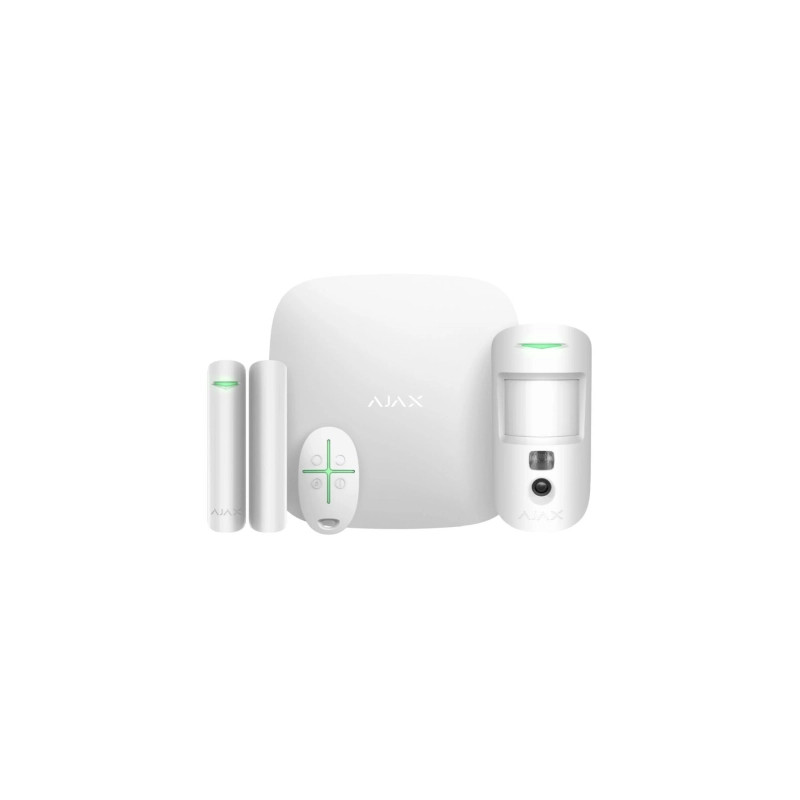 Комплект охоронної сигналізації Ajax StarterKit Cam Plus HDR white