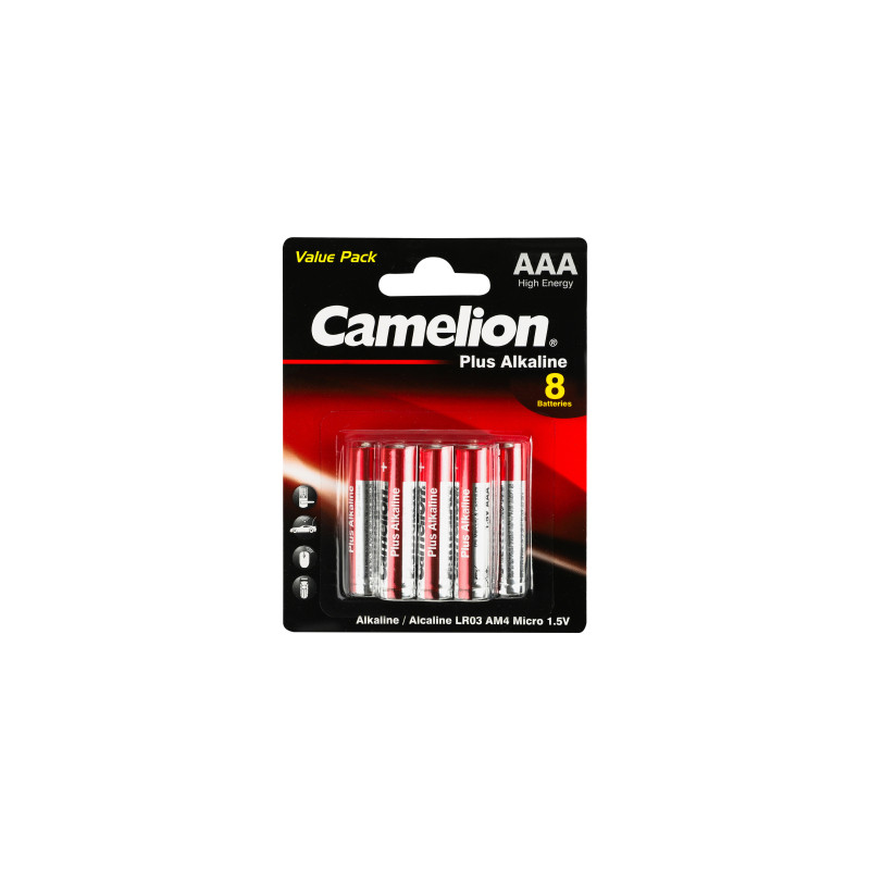 Батарейка Camelion AAA LR03 Plus Alkaline * (5+3) (LR03-BP5+3)