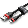 Дата кабель USB 2.0 AM to Lightning 1.0m Cafule Black-Red Baseus (CALKLF-B19)