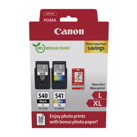 Картридж Canon PG-540 Multipack PG-540L/CL541XL BK, Color +Glossy Photo Paper (5224B012)