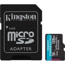 Карта пам'яті Kingston 128GB microSDXC сlass 10 UHS-I U3 V30 A2 Canvas Go Plus G4 (SDCG4/128GB)