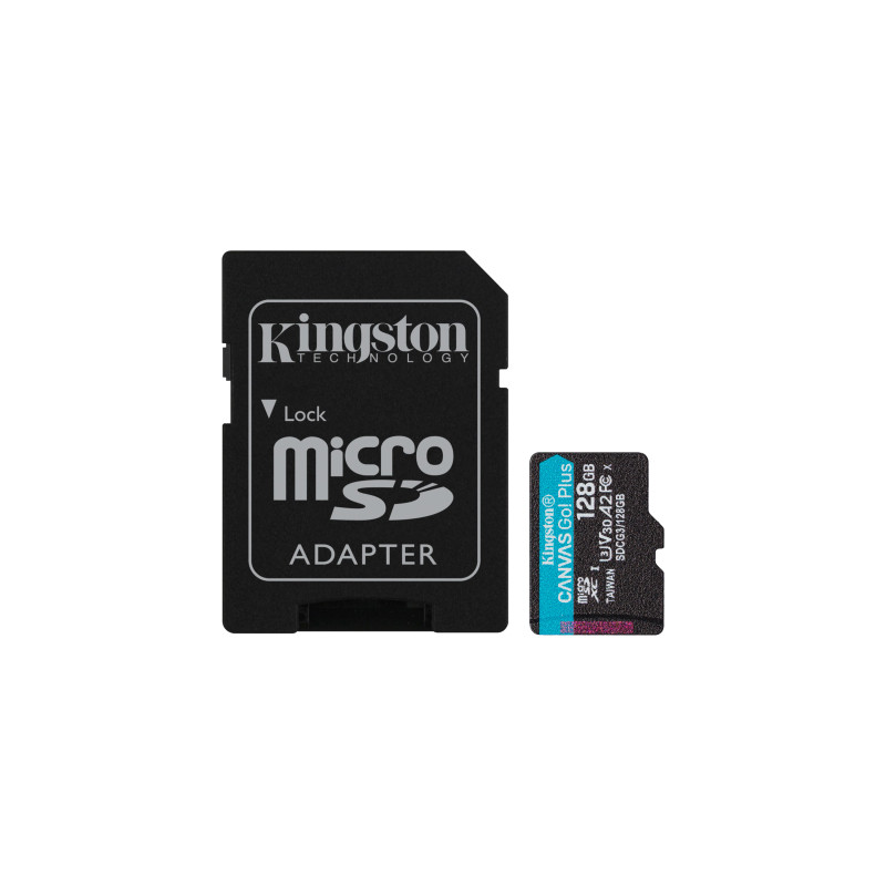Карта пам'яті Kingston 128GB microSDXC сlass 10 UHS-I U3 V30 A2 Canvas Go Plus G4 (SDCG4/128GB)
