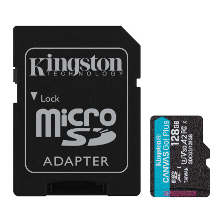Карта пам'яті Kingston 128GB microSDXC сlass 10 UHS-I U3 V30 A2 Canvas Go Plus G4 (SDCG4/128GB)