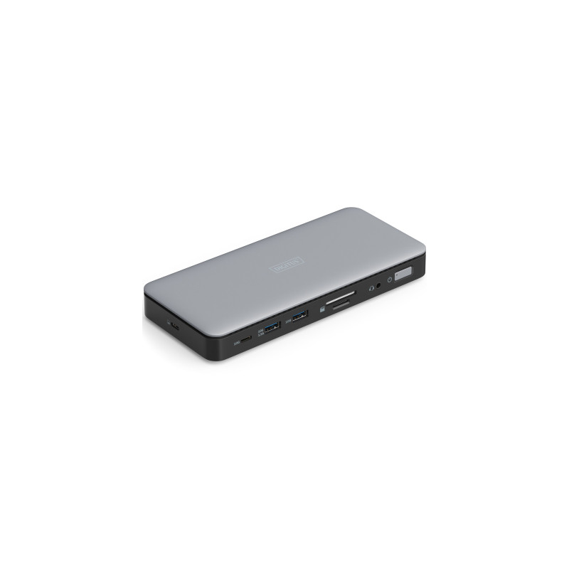 Порт-реплікатор Digitus USB-C  2xHDMI/DP/2xUSB-A/USB-C/SD/MicroSD/RJ54/DC/Audio (DA-70917)