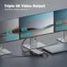 Порт-реплікатор Digitus USB-C  2xHDMI/DP/2xUSB-A/USB-C/SD/MicroSD/RJ54/DC/Audio (DA-70917)