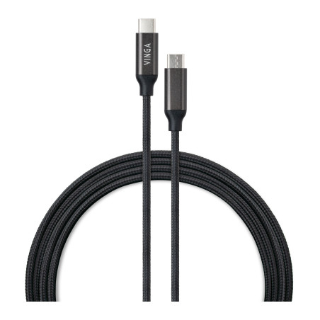 Дата кабель USB-C to USB-C 1.0m 100W E-Mark Chip Nylon Vinga (VCPCTC100BK)