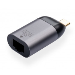 Перехідник USB-C to RJ45 Ethernet 1000Mbps compact Vinga (VCPATCLGBC)