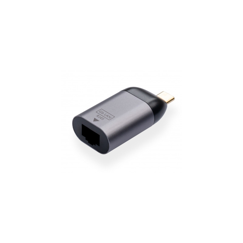 Перехідник USB-C to RJ45 Ethernet 1000Mbps compact Vinga (VCPATCLGBC)