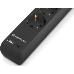 Мережевий фільтр живлення REAL-EL RS-PROTECT 605 3m, black (EL122300041)
