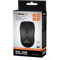 Мишка REAL-EL RM-308 Wireless Black (EL123200033)