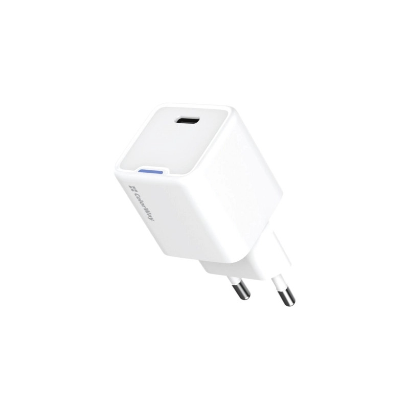 Зарядний пристрій ColorWay GaN Mini 30W PD Port PPS USB-C white (CW-CHS054PD-WT)