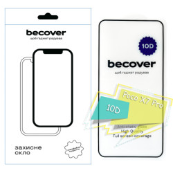 Скло захисне BeCover Poco X7 Pro 10D Black (713165)