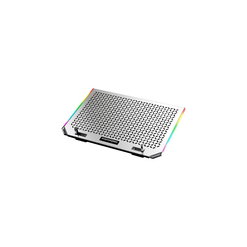 Підставка до ноутбука IceCoorel 10-15.6", 6*80mm 1800 RPM, 2*USB, 366x256x23mm, RGB (A17)