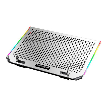 Підставка до ноутбука IceCoorel 10-15.6", 6*80mm 1800 RPM, 2*USB, 366x256x23mm, RGB (A17)