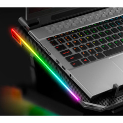 Підставка до ноутбука IceCoorel 10-15.6", 6*80mm 1800 RPM, 2*USB, 366x256x23mm, RGB (A17)