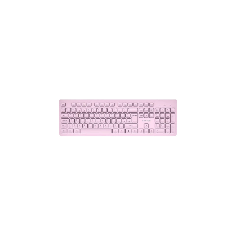 Клавіатура Canyon HKB-W01 Silent Wireless UA Pink (CNS-HKBW01P)