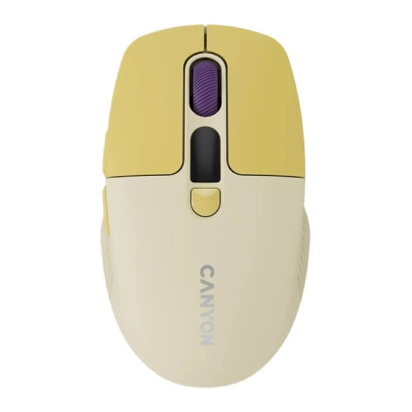 Мишка Canyon MW-26 LCD Silent Wireless/Bluetooth Yellow (CNS-CMSW26Y)