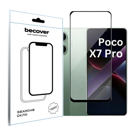Скло захисне BeCover Poco X7 Pro Black (713415)