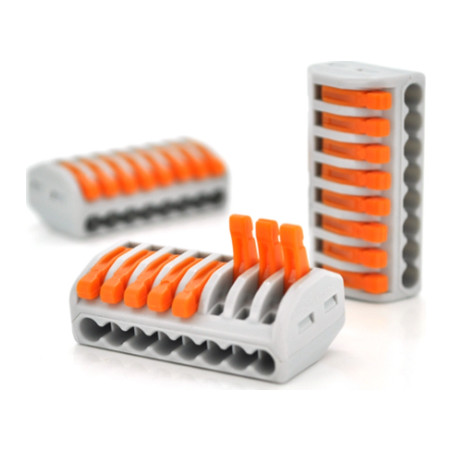 З'єднувач кабелю 8-pin аналог WAGO K222-418, 10штпак Voltronic (K222-418/10)