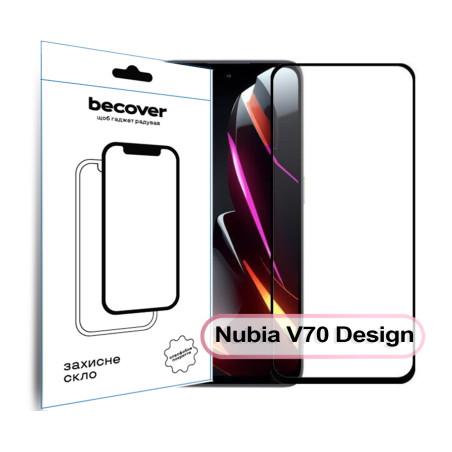 Скло захисне BeCover Nubia V70 Design Black (713455)