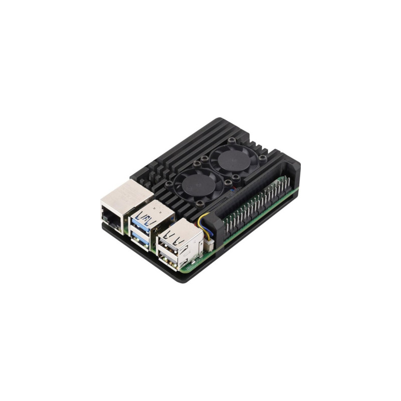 Корпус для Мікро ПК KUONGSHUN for Raspberry Pi 5 Alu 2 fans (RA787)