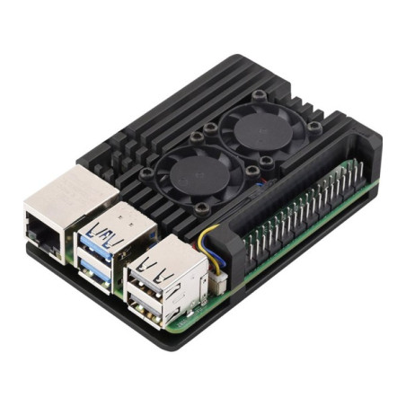 Корпус для Мікро ПК KUONGSHUN for Raspberry Pi 5 Alu 2 fans (RA787)