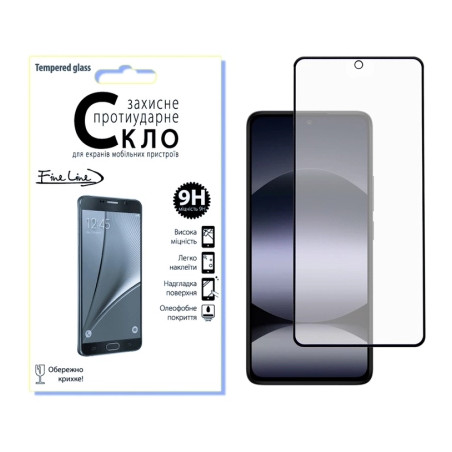 Скло захисне Fine Line Xiaomi Redmi Note 14 Black (FL-TGFG-381)