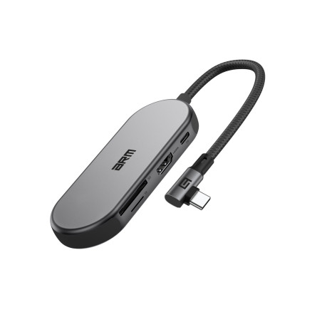 Концентратор Armorstandart Angle USB-C to HDMI 4K, RJ45, PD, 2USB, SD, microSD Grey (ARM86022)