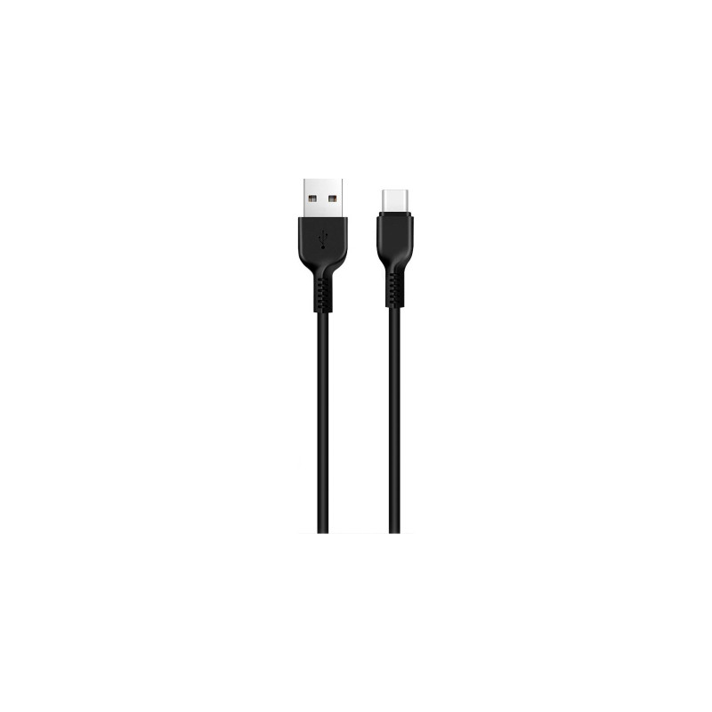 Дата кабель USB 2.0 AM to USB-C 1.0m 3A PVC X20 black HOCO (6957531068846)