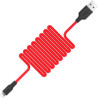 Дата кабель USB 2.0 AM to Lightning 1.0m 2A silicone X21 black+red HOCO (6957531071372)
