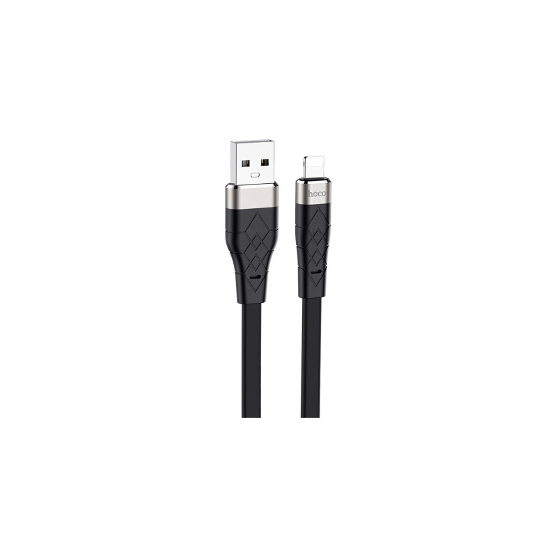Дата кабель USB 2.0 AM to Lightning 1.0m 2.4A silicone X53 black HOCO (6931474738059)