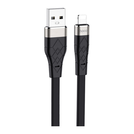 Дата кабель USB 2.0 AM to Lightning 1.0m 2.4A silicone X53 black HOCO (6931474738059)