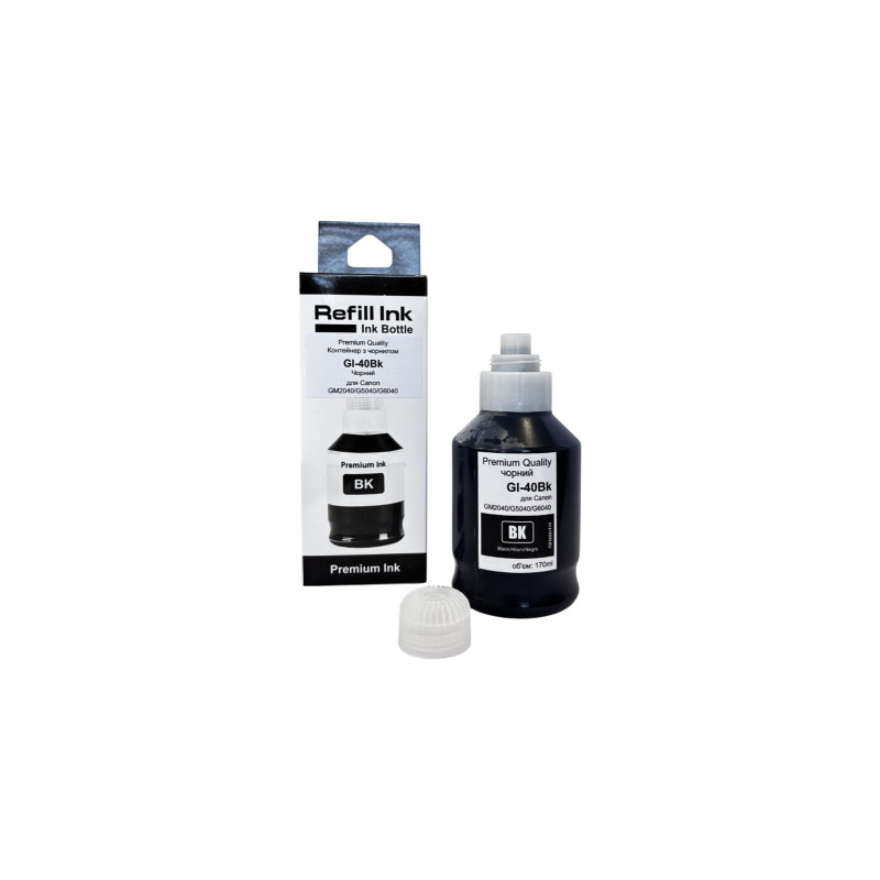 Чорнило Premium Quality Canon GI-40BK 170ml, black, pigmented (70264915)