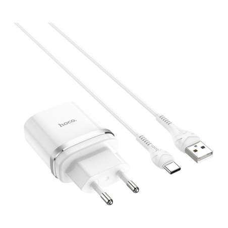 Зарядний пристрій HOCO C12Q Smart USB QC3.0 + cable USB to USB-C 18W White (6931474716309)